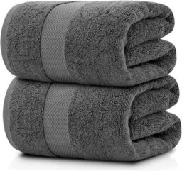 Aten Homeware Steel Grey Egyptian Cotton Bath Towels - 90X160Cm -  2 Pack