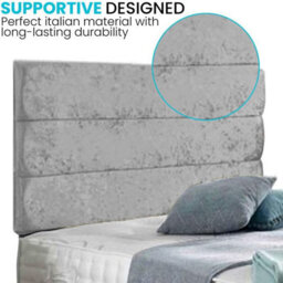 Dining Tables Divan Bed With Matching Headboard & Pocket Sprung Memory Foam Mattress, 2 Drawers (Same Side) - Double - Ice Crushed Velvet - thumbnail 3