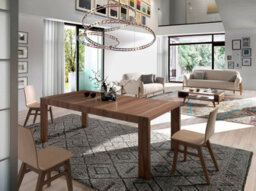 Angel Cerda Stylish Rectangular Walnut Extending Dining Table For Modern Homes - thumbnail 2