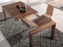 Angel Cerda Stylish Rectangular Walnut Extending Dining Table For Modern Homes - thumbnail 5