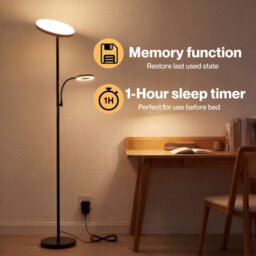 Emitto Mother & Child Floor Lamp Uplighter Adjustable Reading Light Remote - thumbnail 8