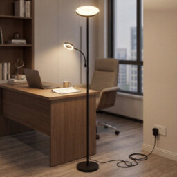 Emitto Mother & Child Floor Lamp Uplighter Adjustable Reading Light Remote - thumbnail 1