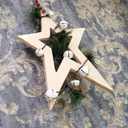 Shatchi Wooden Hanging Decoration Star Shape Cream 25X1.2X36 Cm - thumbnail 8