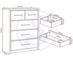 Seconique Seville 3+2 Drawer Chest Oak And White - thumbnail 9