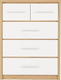 Seconique Seville 3+2 Drawer Chest Oak And White - thumbnail 3