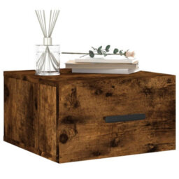 Berkfield Durable Wall-Mounted Bedside Cabinet Smoked Oak 35X35X20 Cm - thumbnail 3