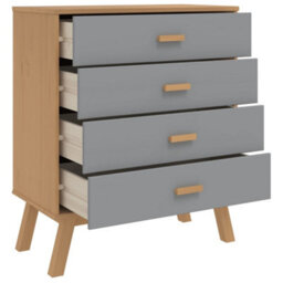 Berkfield Drawer Cabinet Olden Grey And Brown Solid Wood Pine - thumbnail 6