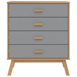 Berkfield Drawer Cabinet Olden Grey And Brown Solid Wood Pine - thumbnail 7