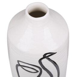 Beliani Flower Vase Aenus Stoneware 22 Cm White - thumbnail 4
