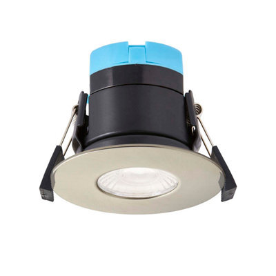 Plum&clay Antonio Nickel Finish, Fixed Led Downlight, Ip65 Fire Rated, 8W