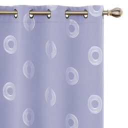 Deconovo Foil Printed 55 X 90 Inch Light Purple 2 Panels Thermal Insulated Super Soft Eyelet Blackout Curtains For Bedroom