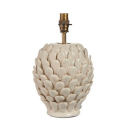 Loops Elegant Ivory Crackle Glaze Table Lamp Base With Aged Brass Finish For Home Decor - thumbnail 1