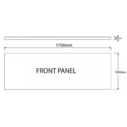 Royal Bathrooms Cesar 1700 X 700mm Acrylic Square Edged Single Ended White Straight Bath With Chrome Wall Profile Screen & Front Panel - thumbnail 9