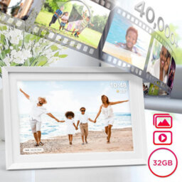 Duronic Digital Photo Frame Pf2A We Smart Touchscreen Digital Picture Frame 10.1 Inch Display Photos For Family Friends - White - thumbnail 3