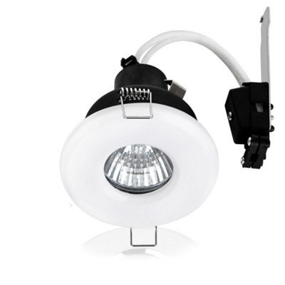 Valuelights 4 Pack Bathroom Shower Ip65 Gloss White Gu10 Ceiling Downlights - image 1
