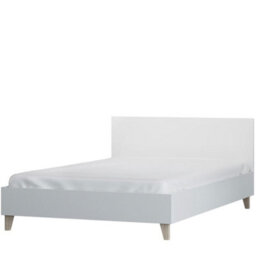Arte Modern White Matt Single Bed H950mm W930mm D2050mm - Sleek Design With Wooden Legs - thumbnail 1