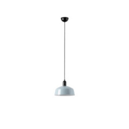 Luminosa Lighting Luminosa Tatawin Medium Dome Pendant Ceiling Light Black, Gloss Grayish Blue 1X E27