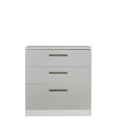 Trent 3 Drawer Deep Chest Of Drawers In Grey & White (Ready Assembled) - thumbnail 4