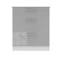 Trent 3 Drawer Deep Chest Of Drawers In Grey & White (Ready Assembled) - thumbnail 1