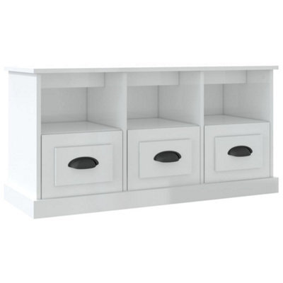 Berkfield Durable Tv Cabinet High Gloss White 100X35X50 Cm Engineered Wood - image 1