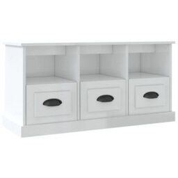 Berkfield Durable Tv Cabinet High Gloss White 100X35X50 Cm Engineered Wood - thumbnail 1