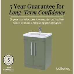 Balterley Aldershawe Contemporary Floor Standing 2 Door Bathroom Vanity Unit & Ceramic Basin, Satin Green, 610mm - thumbnail 4