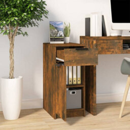 Walplus Desk Cabinet Smoked Oak 33.5X50X75 Cm Engineered Wood - thumbnail 3