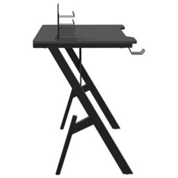 Berkfield Massive Gaming Desk With Y Shape Legs Black 90X60X75 Cm - thumbnail 4