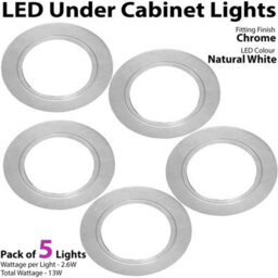 5 Pack Chrome Round Flush Mount Led Kitchen Lights With Driver - Natural White 4000K - thumbnail 3