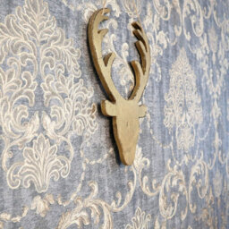 Shatchi 26Cm Golden Christmas Wooden Hanging Deer Head Wall Decoration Xmas Home Office Holiday Decorative Centrepiece - thumbnail 7