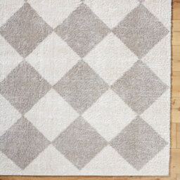 Livabliss Fossay Shaggy-Washable Beige Grey High Pile Diamond Living Bedroom Rug 200 X 275 Cm Easy Care, Non Shedding - thumbnail 7