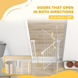 Pawhut Pet Safety Gate, 76-81Cm Wide Baby Stair Gate With Auto-Close - thumbnail 5
