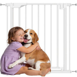 Pawhut Pet Safety Gate, 76-81Cm Wide Baby Stair Gate With Auto-Close - thumbnail 2