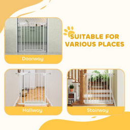 Pawhut Pet Safety Gate, 76-81Cm Wide Baby Stair Gate With Auto-Close - thumbnail 8