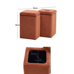 Nordlys Terracotta Pouf With Storage Vintage Style Living Room - thumbnail 6