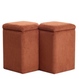 Nordlys Terracotta Pouf With Storage Vintage Style Living Room - thumbnail 1
