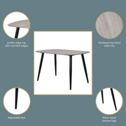 Core Products Aspen Grey Oak Effect 120Cm Rectangular Dining Table With 4 Calico Plastic Duo Design Chairs - thumbnail 9