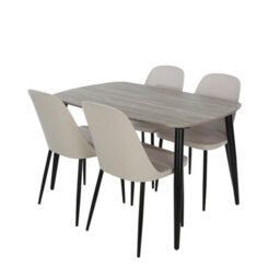 Core Products Aspen Grey Oak Effect 120Cm Rectangular Dining Table With 4 Calico Plastic Duo Design Chairs - thumbnail 2