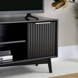 Monza Fluted Tv Unit With Storage Black - thumbnail 4