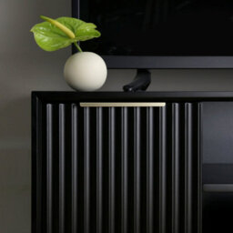 Monza Fluted Tv Unit With Storage Black - thumbnail 3