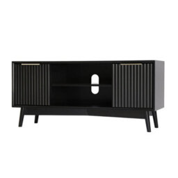 Monza Fluted Tv Unit With Storage Black - thumbnail 7