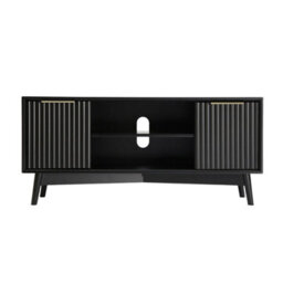 Monza Fluted Tv Unit With Storage Black - thumbnail 6