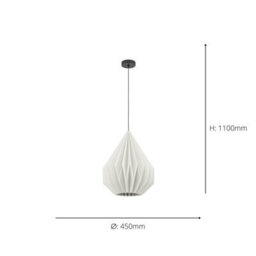 Eglo Minting Pendant Light White Paper Shade With Black Steel Mount, E27 - thumbnail 5