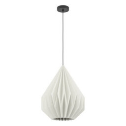 Eglo Minting Pendant Light White Paper Shade With Black Steel Mount, E27 - thumbnail 3