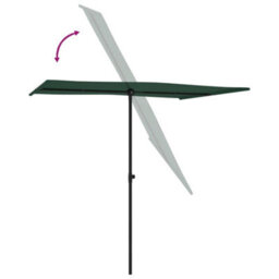 Berkfield Outdoor Parasol With Aluminium Pole 2X1.5 M Green - thumbnail 5