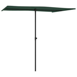Berkfield Outdoor Parasol With Aluminium Pole 2X1.5 M Green - thumbnail 2