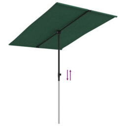 Berkfield Outdoor Parasol With Aluminium Pole 2X1.5 M Green - thumbnail 6