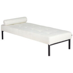 Beliani Chaise Longue Chinon Boucle White - thumbnail 4