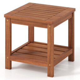 2-Tier Outdoor Slatted Side Table
