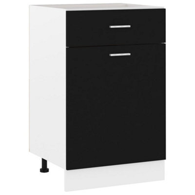Vidaxl Drawer Bottom Cabinet Lyon Black 50X46X81.5 Cm Engineered Wood - image 1